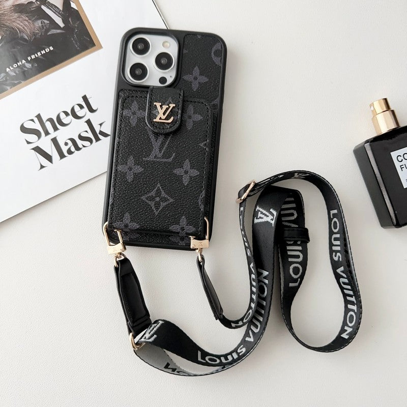 Husă pentru iPhone Lou Black & White Crossbody Card Bag
