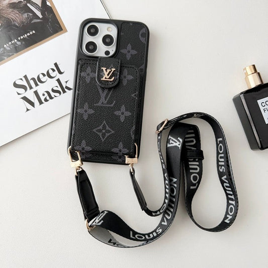 Husă pentru iPhone Lou Black & White Crossbody Card Bag