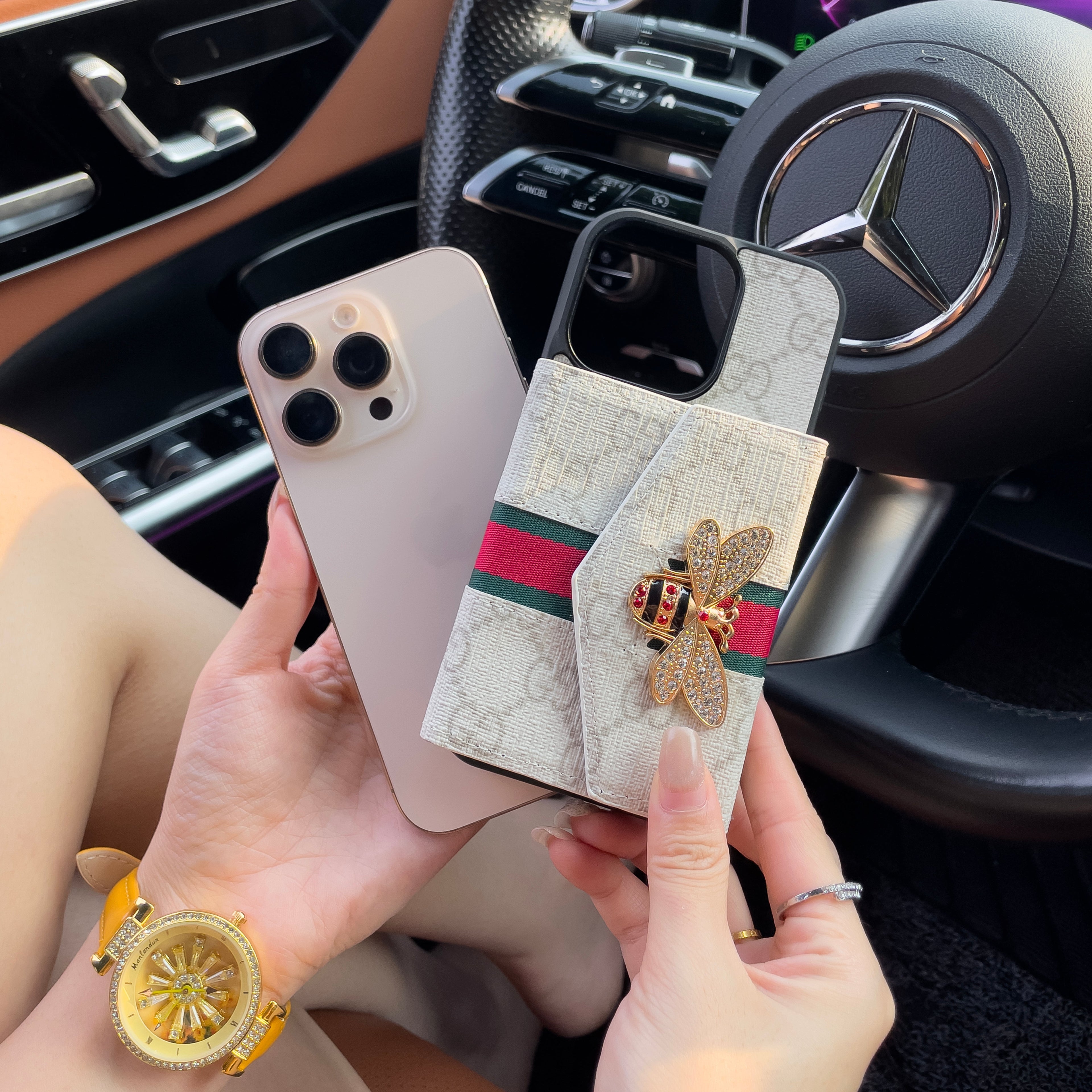 GG Advanced Crossbody iPhone Case with Card Holder & Shoulder Strap