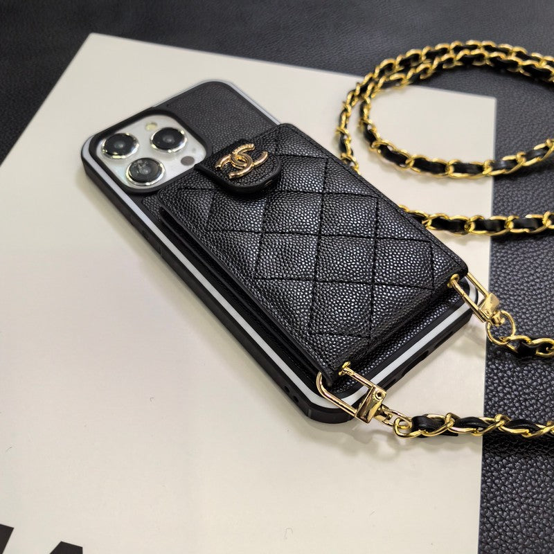 C.C Crossbody Leather iPhone Case