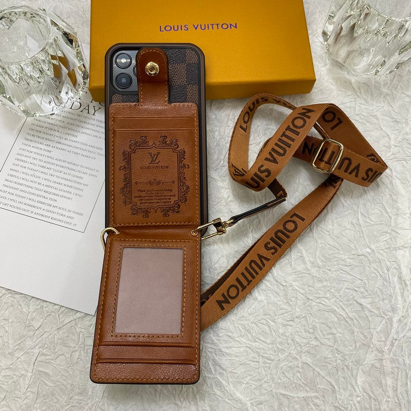 Capa para iPhone com corrente de bolsa de cartão Lou