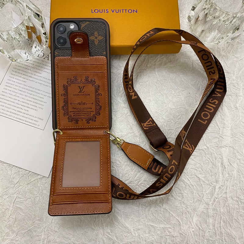 Capa para iPhone com corrente de bolsa de cartão Lou