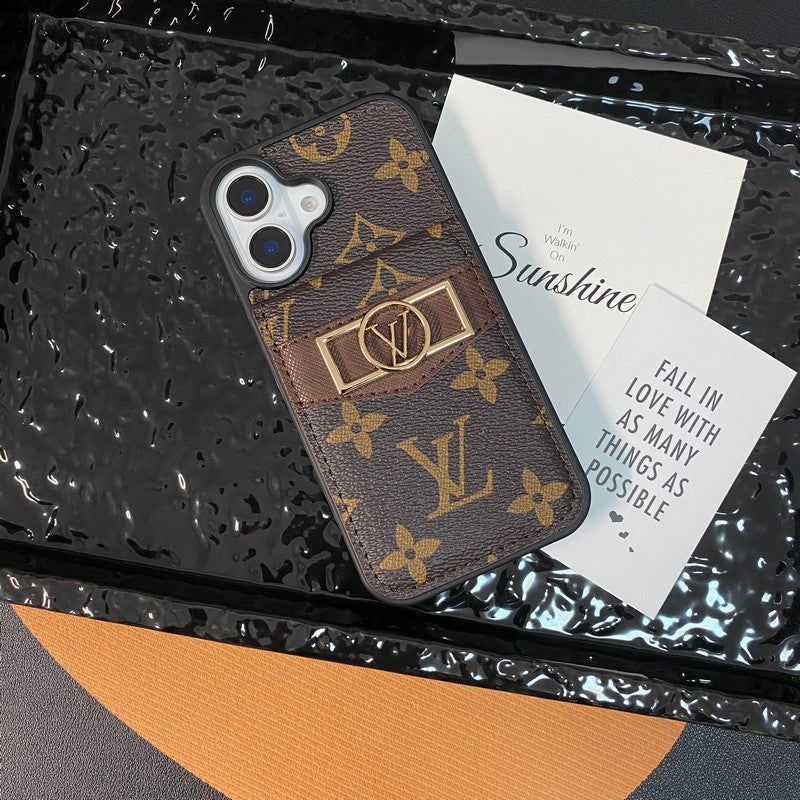 Pouzdro na iPhone se zlatým logem Lou Card Bag