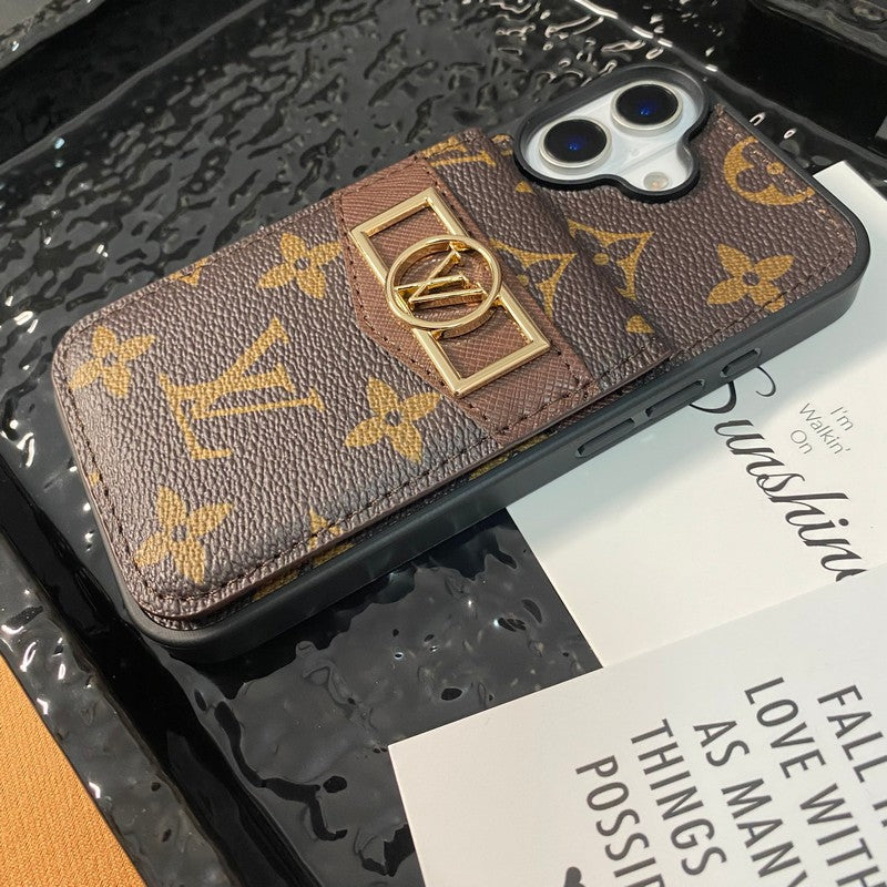 Pouzdro na iPhone se zlatým logem Lou Card Bag