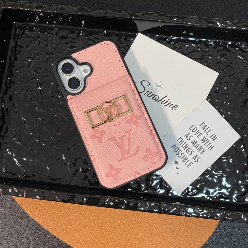 Pouzdro na iPhone se zlatým logem Lou Card Bag