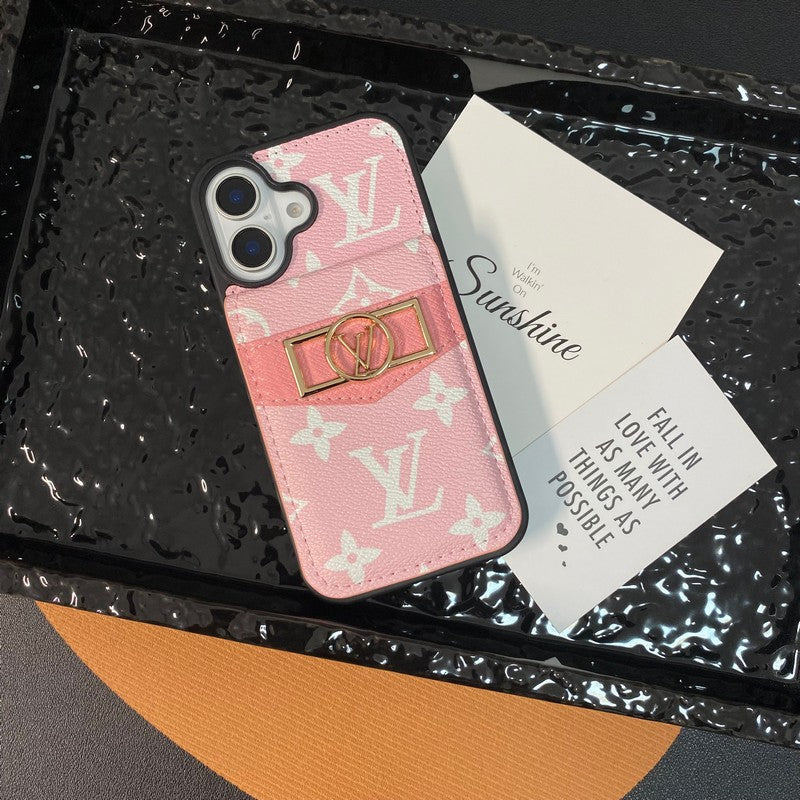 Pouzdro na iPhone se zlatým logem Lou Card Bag