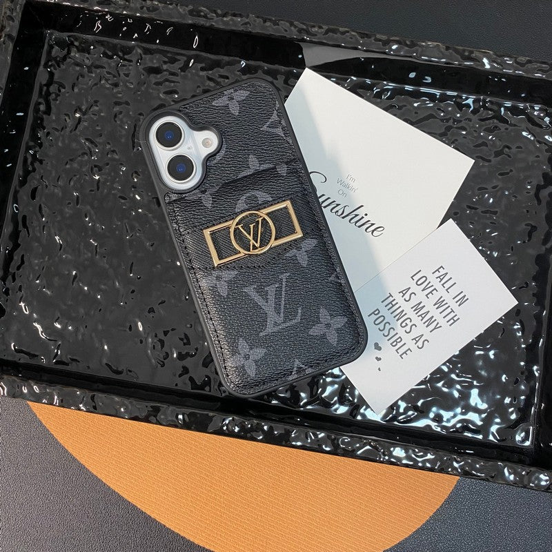 Pouzdro na iPhone se zlatým logem Lou Card Bag