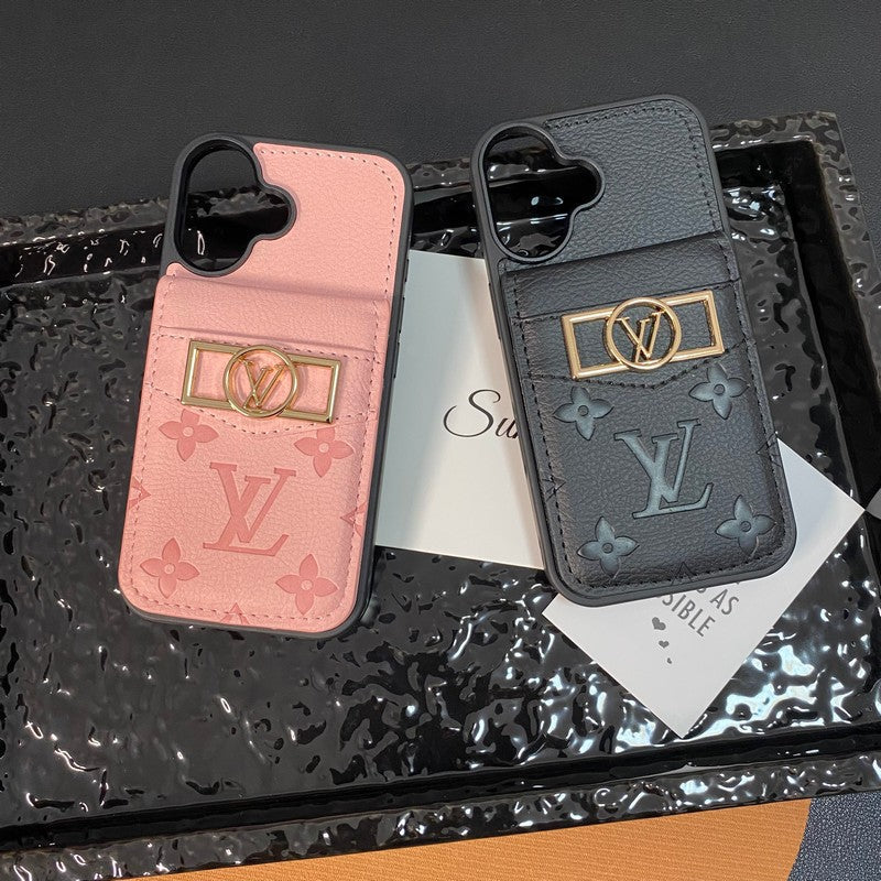 Pouzdro na iPhone se zlatým logem Lou Card Bag