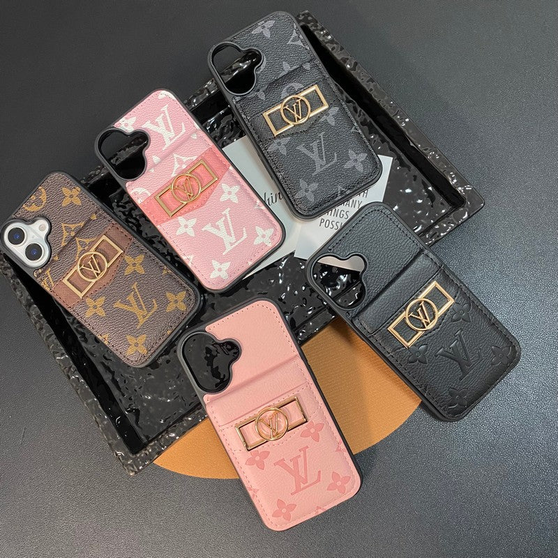 Pouzdro na iPhone se zlatým logem Lou Card Bag