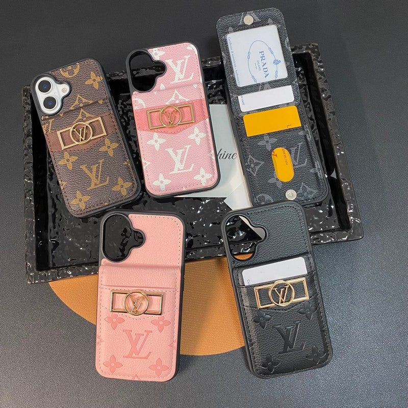 Pouzdro na iPhone se zlatým logem Lou Card Bag