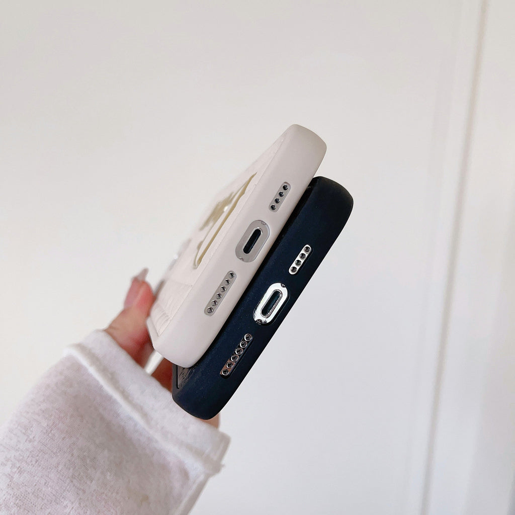 Kožené pouzdro na iPhone se zlatým logem CD