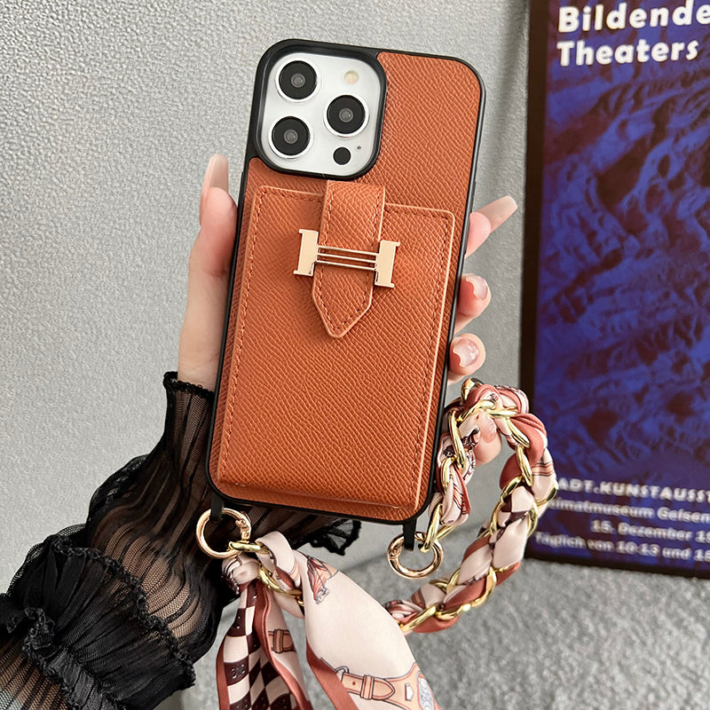 H Card Bag Sjaals Leren iPhone-hoesje