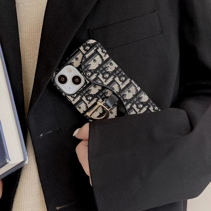 Черно-серый тканевый чехол CD для iPhone с компакт-диском