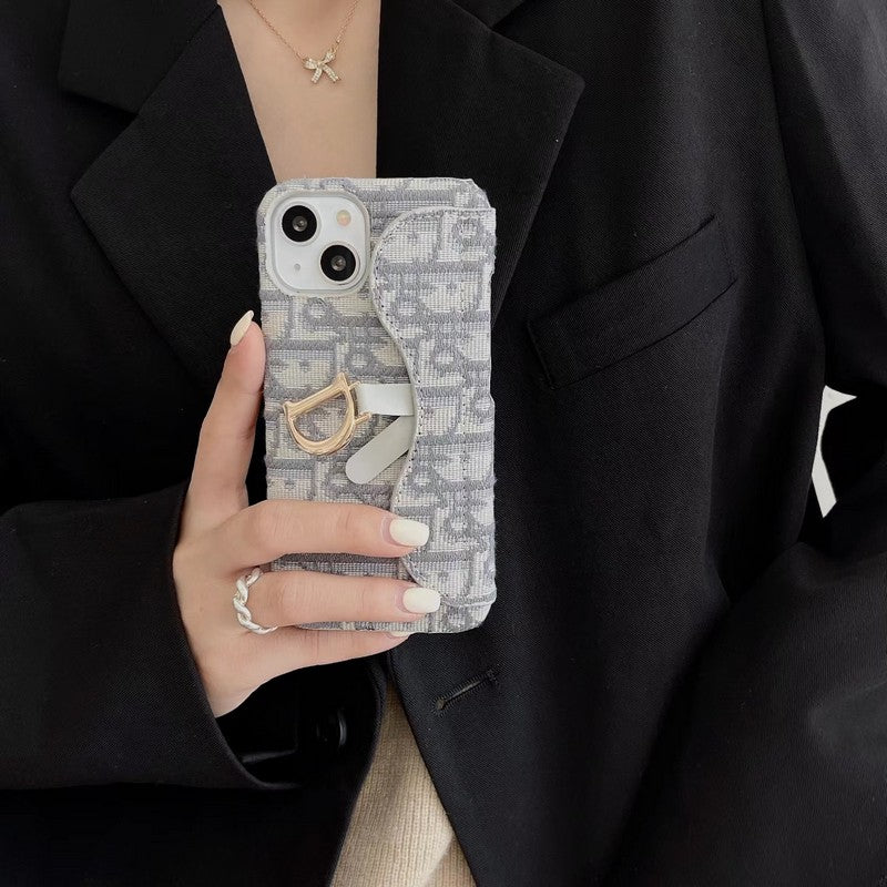 Черно-серый тканевый чехол CD для iPhone с компакт-диском