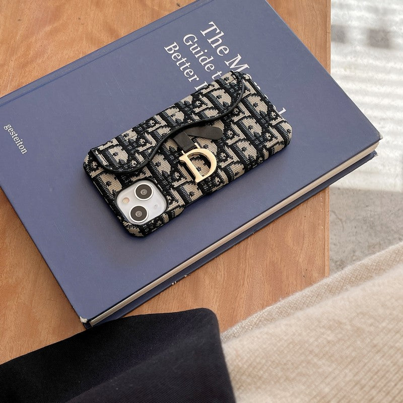 Черно-серый тканевый чехол CD для iPhone с компакт-диском