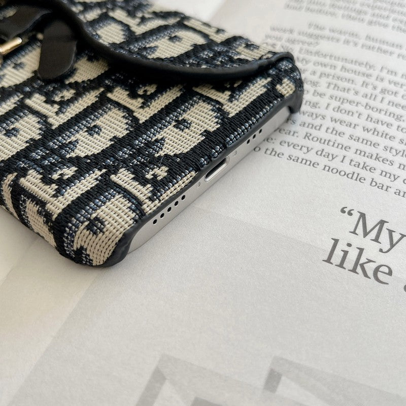 Черно-серый тканевый чехол CD для iPhone с компакт-диском