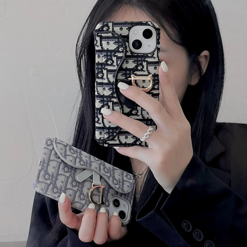 Черно-серый тканевый чехол CD для iPhone с компакт-диском