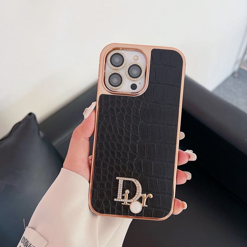 Pouzdro na iPhone CD Diamond Logo Rose Gold