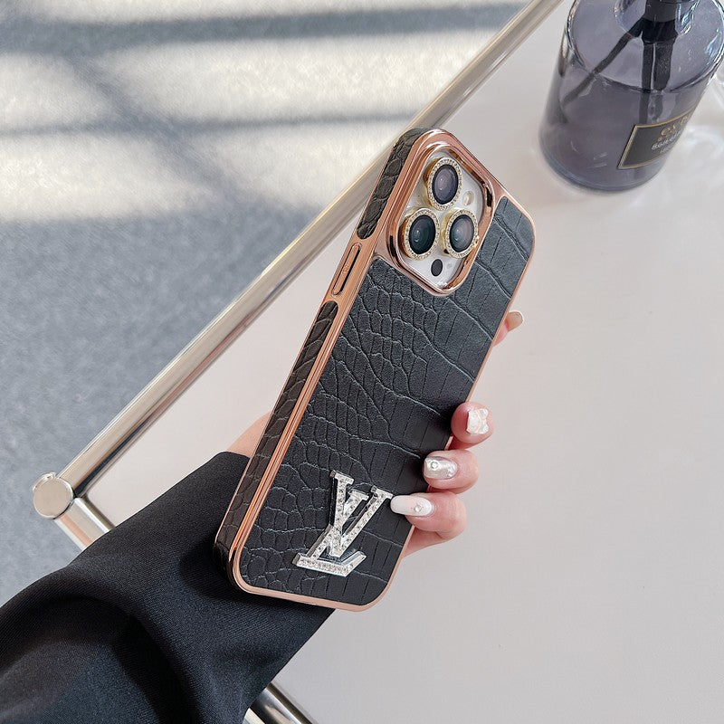 Pouzdro na iPhone Lou Diamond Logo Rose Gold