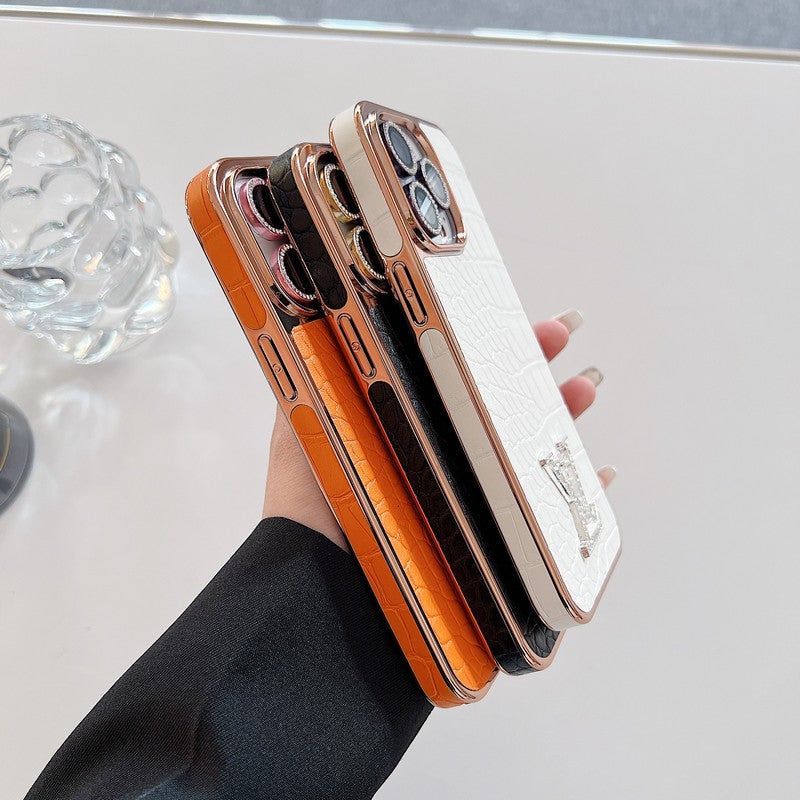 ルー ダイヤモンド ロゴ ローズゴールド iPhone ケース