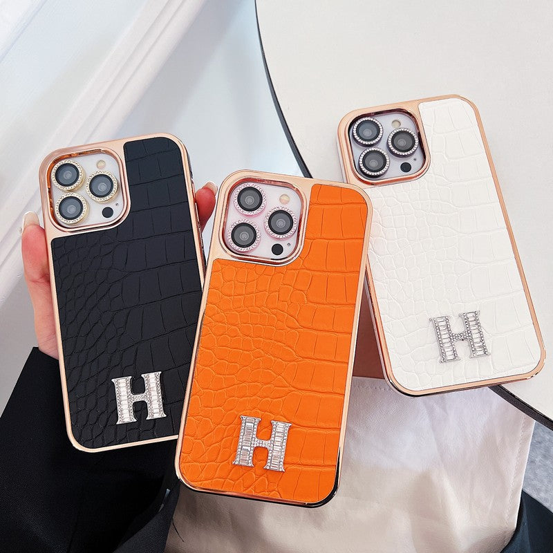 Herm Diamond Logo Rose Gold iPhone Case