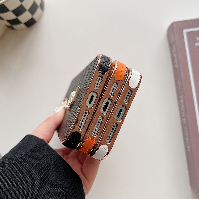 Husa iPhone din piele Saint Color Rose Gold