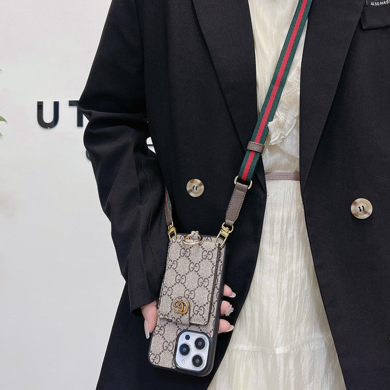 Lou Card Bag Klassiek iPhone-hoesje met ketting