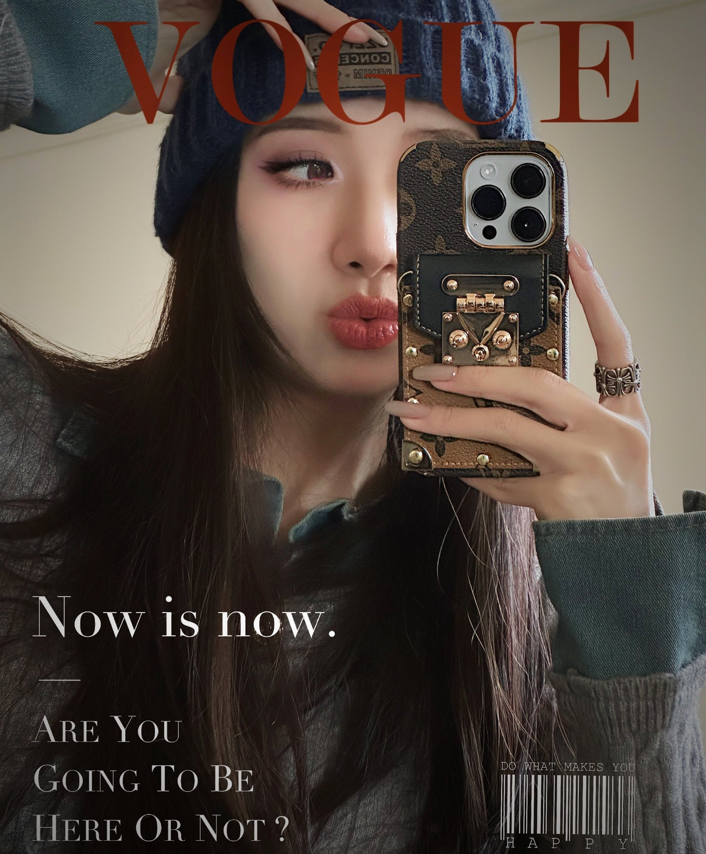 Étui pour iPhone en cuir avec chaîne Lou