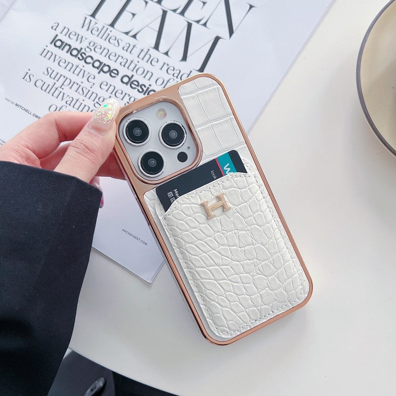 H Rose Gold Läderfodral till iPhone