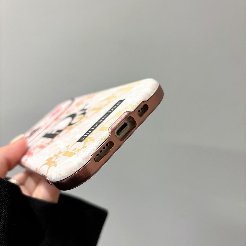 CD fehér és barna színű bőr iPhone tok