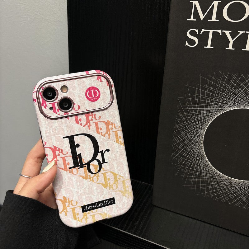 CD fehér és barna színű bőr iPhone tok