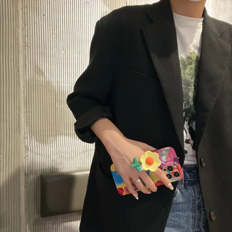 Květina se šňůrkou na krk silikonové pouzdro na iPhone