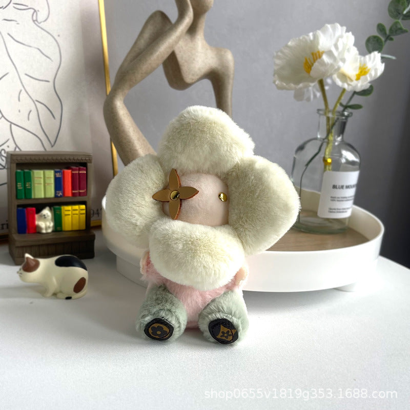 Aranyos napraforgó plüss kulcstartó – Vivian babatáska bűbáj nőknek, autó- és hátizsákdekoráció