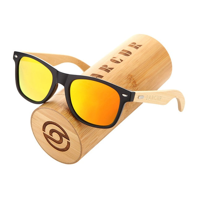 BARCUR Polarized Bamboo Solglasögon Män Trä Solglasögon Dam Märke Original Träglasögon Oculos de sol masculino