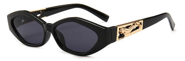SHAUNA Diamond Sharp Fashion Metal Skákací Gepard Dekorace Módní Dámské Malé sluneční brýle Cat Eye