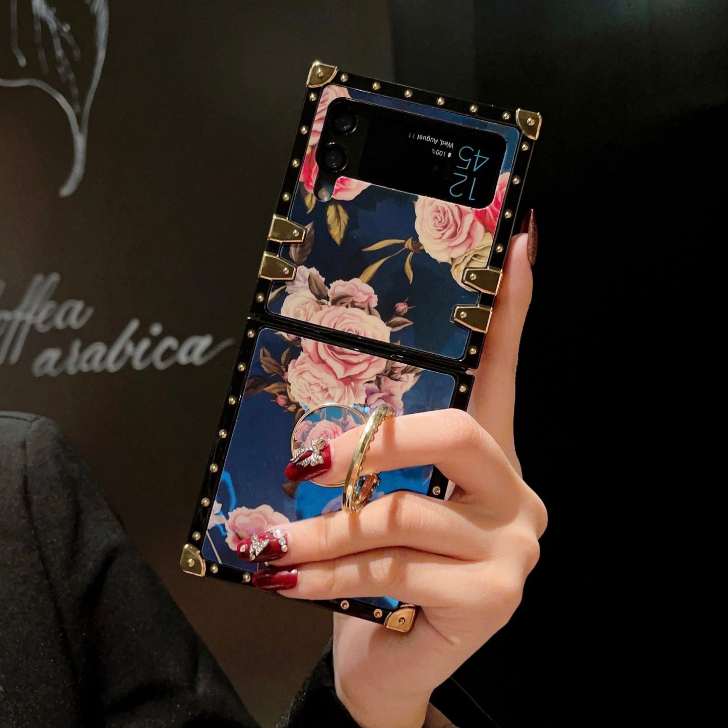 Kwadratowe etui do Samsunga Galaxy Z Flip6/5/4/3 5G „Iris Ring”